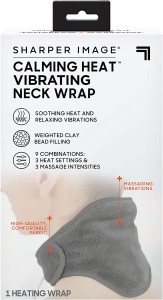 Heat Neck Wrap by Sharper Image Personal Electric Neck Heating Pad with Vibrations, 3 Heat & 3 Vibration Settings- 9 Relaxing Combinations