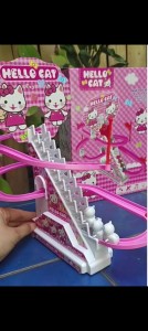 Hello Cat Musical Climbing Stairs Slide Electric Track Set For Kids