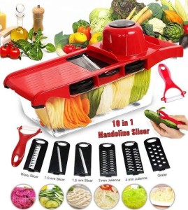 High Quality 10 In 1 Mandoline Slicer Vegetable Grater Cutter with Stainless Steel Blades