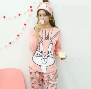 Pink Bux Bunny Night Dress By Khokhar Stockists