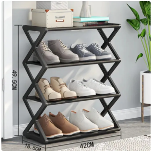 Household Simple Multi-layer Space-saving X-shaped Shoe Rack Multi-functional Assembly Shoe Cabinet Dust-proof Storage Rack