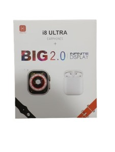 i8 Ultra Smart Watch With Earphones BIG 2.0 Infinite Display 2 Straps in 1