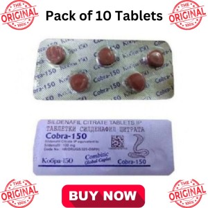 Indian 150mg Black Cobra Sildenafil Citrate Timing Delay Tablet For Men - 10 Tablets