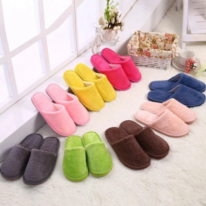 1 Pair Best Quality Indoor Soft Cotton House Slippers Warm Shoes For Women & Men