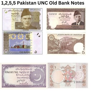 Pakistan 1,2,5, Rupees 1970 UNC Currency Bank Note For Collection - Hobby Collection