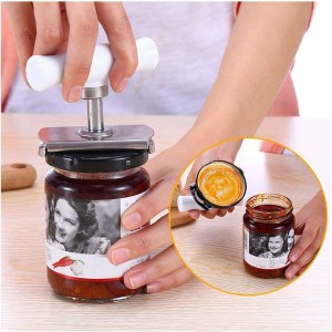 Jar Opener Multifunction Adjustable For 1-4 Inches Bottle Can, Stainless Steel Lids Off Jar Opener Jar Lid Remover Gripper Quick Opening For Cooking