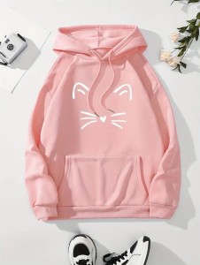 Kids cat face printed hoodie for boys/girls.