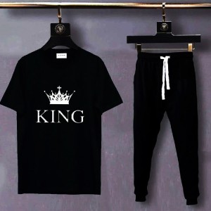 KING Summers Printed Best Quality Fashion Half Sleeves T Shirt And Trouser For Men