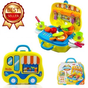 Kitchen Cooking Play Set Role Play Kitchen toy for Toddler Girls