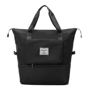 Large-capacity folding travel bag, black