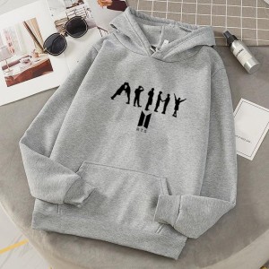 Latest Fashion New Trendy Stylish BTS Army Printed Hood Fleece Hoodie