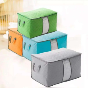 Non Woven Foldable Clothes Quilt Clothes Storage Bag Organizer Box New (Pack Of 4)