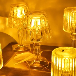 Led Diamond Table Lamp Bedroom Bedside Decorative Desk Lamp Night Light Crystal Lighting Gift