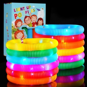 LED Light Up Pop Tubes Sensory Fidget Toys pack of 12