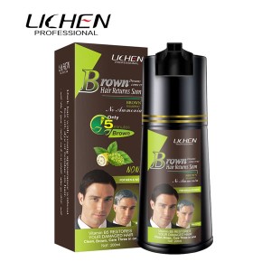 Lichen Dark Brown Hair Color dye Shampoo Only 5min Brown Hair Returns Soon 200 ML