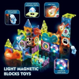 LIGHT MAGNETIC BLOCKS Magnetic Marble Run set 75 PCS