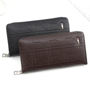 Luxury PU Leather New Men's Wallets Long Wallets Fashion Embossed Vertical Zipper Handbag Large Capacity Plus Soft Wallet