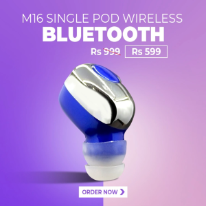 M16 Single Pod Wireless Bluetooth V5.2 In-Ear Earbuds Noise Isolating