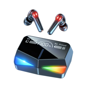 M28 Bluetooth 5.1 Wireless Headphones In Ear Earbuds Low Latency Touch Control Earphones with Mirror Screen LED Display for Gamer