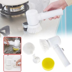 Magic Brush 5 In 1 Handheld Electric Cleaning Brush for Bathroom Tile and Tub Kitchen Washing Tool