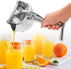 Manual Juicer, Fruit Press Juicer Made Of Heavy Duty Aluminum Alloy For Oranges, Lemon, Water Melon, Pomegranate, Silver Colour