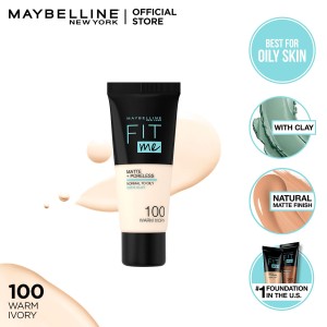 Maybelline Fit Me Matte & Poreless Liquid Foundation-100 Warm Ivory