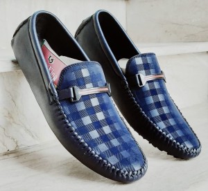 Blue Men Loafers moccasin high quality Export quality