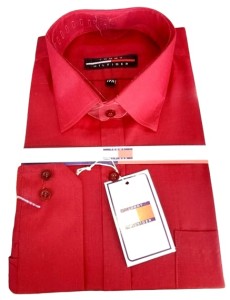 Men's plain formal maroon dress shirt for Gents