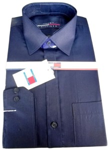 Men's plain formal navy blue dress shirt for Gents