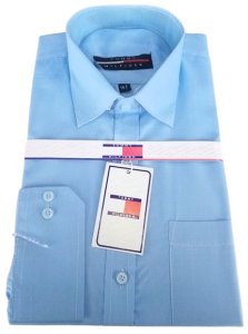 Men's plain formal sky blue dress shirt
