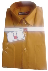 Men's plain mustard formal dress shirt for gents