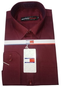 Men's plain maroon formal dress shirt for gents