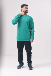 Men Simple Sweatshirts For Winter Green Color