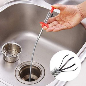 Metal 90cm Flexible Wire brush Hand Kitchen Sink Cleaning Hook Sewer Dredging Device Spring Pipe Hair Dredging Tool Metal