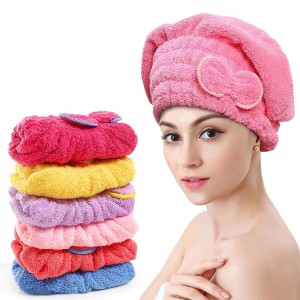 Microfiber Bowknot Towel Wrap, Quick Hair Drying Bath Towel, Spa Wrap Towel Hat, Cap for Bath Bathroom, Comfortable
