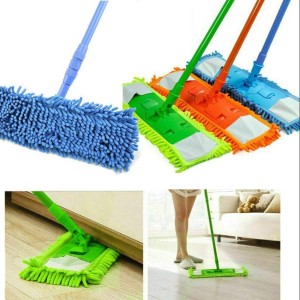 Microfiber Wet and Dry Flat Cleaning Mop with Telescopic Long Handle