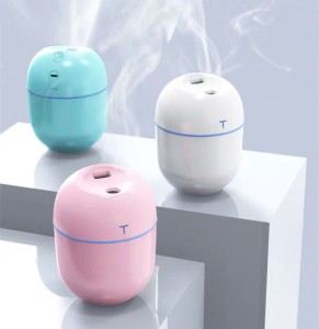 Mini Air Humidifier 220 Ml, Humidifier Rechargeable, Portable Ultrasonic Air Humidifier, USB Mist Maker Aromatherapy, Switch-Off And Night Light