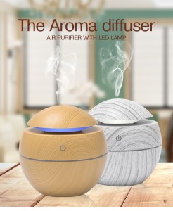 Mini Air Humidifier Ultrasonic USB Aroma Diffuser Wood Grain LED Night Light Electric Essential Oil Diffuser Aromatherapy Home