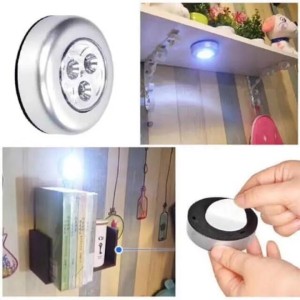Mini LED Battery Powered Wireless Stick Tap Touch Lamp Stick-on Push Light Wall Staircase Rack Cabinet Kitchen Car (Battery Not Included )