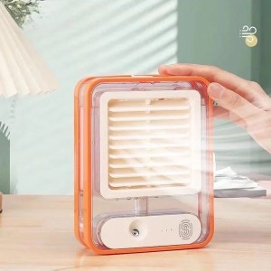 Mini Portable Desk Fan Mist-Water Spray with LED Light Mini Humidifier Cooler for Home with USB Personal Cooler Desk Fan for Shop, Office, Kitchen