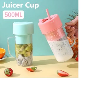500ml Portable Juicer With Straw USB Electric Stainless Steel Fruit Juicer Cup Extractor Blender Juice Maker Machine For Kitchen