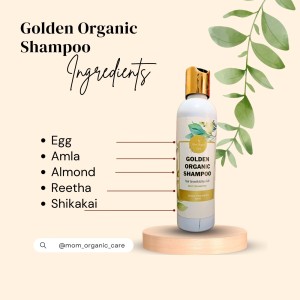 Mom Organic Care Products - Homemade Natural Ingredients Golden Organic Shampoo For Hair Growth & Hair Fall Bottle 225ML