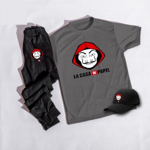 Money Heist Tracksuit 3 in 1 Tshirt Trouser and Cap By Khokhar Stockists