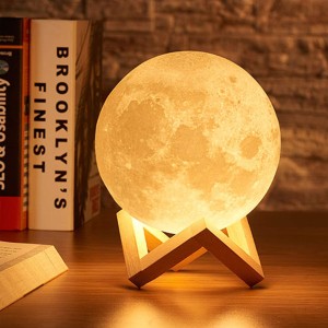 Moon Lamp LED Night Light Moon Light with Stand & Remote Control, Dimmable & Time Setting, USB Rechargeable for Kid Lover Birthday Day Gift 16 Colors