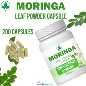 Moringa Powder Capsules (200 Capsules in 1 Bottle)