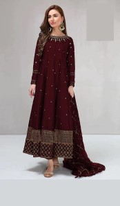 3PC STITCHED EMBROIDERED DRESS FOR GIRLS