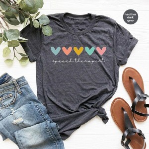 Multicolor Heart Printed Round Neck T-shirt for Women's