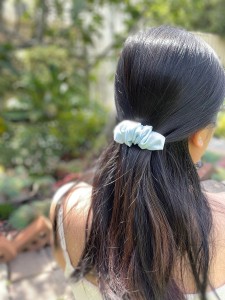 Multicolor pack of three Scrunchie Clip - Barrette Hair Clip - Silk - Handmade - Hair Accessories