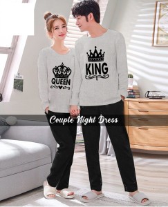 King Queen Full Sleeves Couple Night Dress By Khokhar Stockists