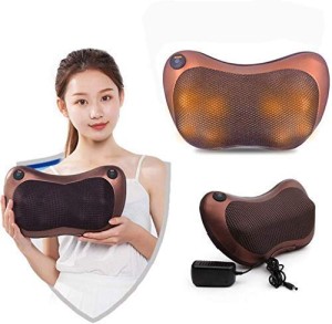 Neck Cushion Full Body Massager with Heat for pain relief Massage Machine for Neck Back Shoulder Pillow Massager - Swiss Relaxation therapy (Brown)